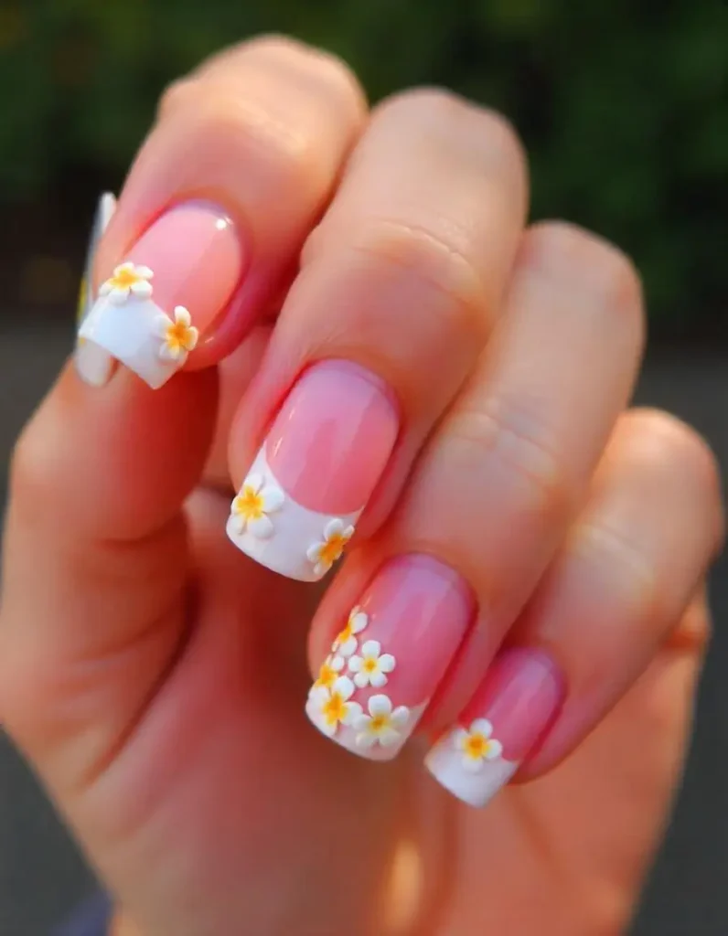 Plumeria French Hawaii Manicure