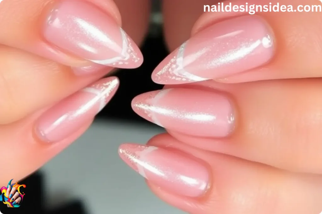 Shimmering Nude Elegance Cocktail Nail Designs