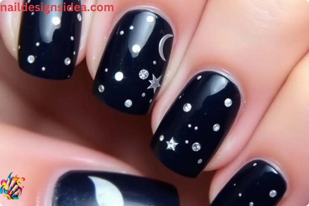 Twinkling Stars Diwali Nail Ideas