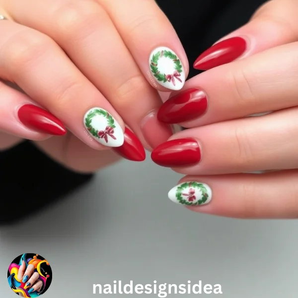 Christmas Wreath Nail Designs, A Festive Trend You’ll Love This Season