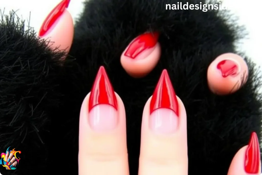 Vampire Fang Tips for Halloween Nails