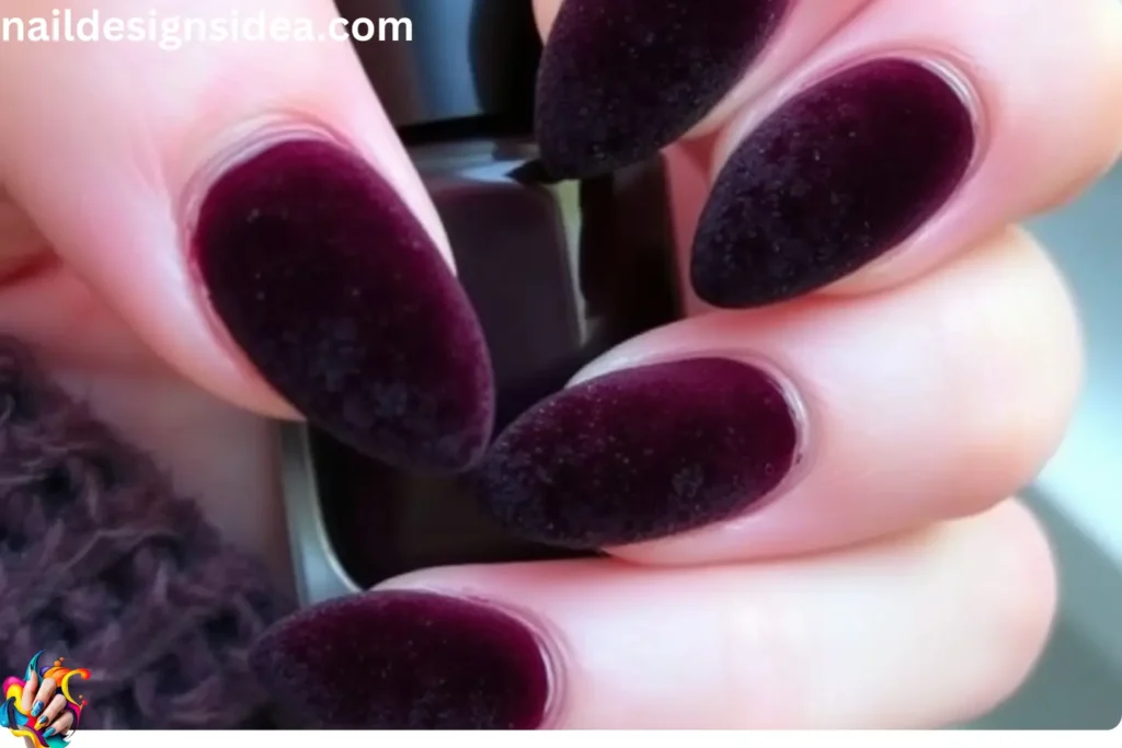 Velvet Finish Dark Coquette Nail Ideas 