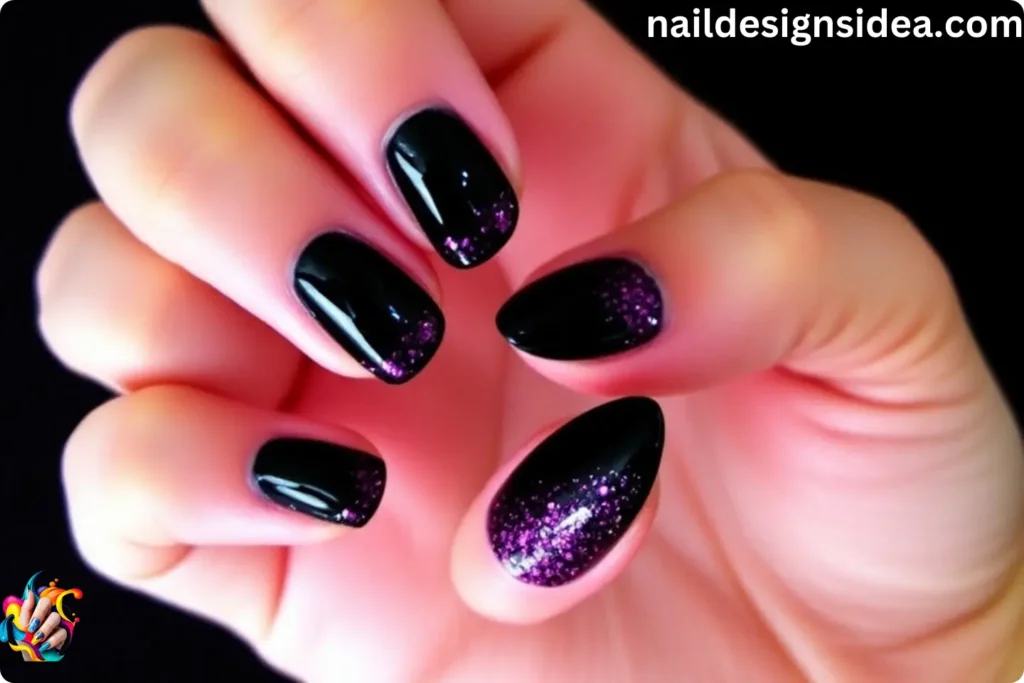 Wicked Glitter Tips Halloween Nails