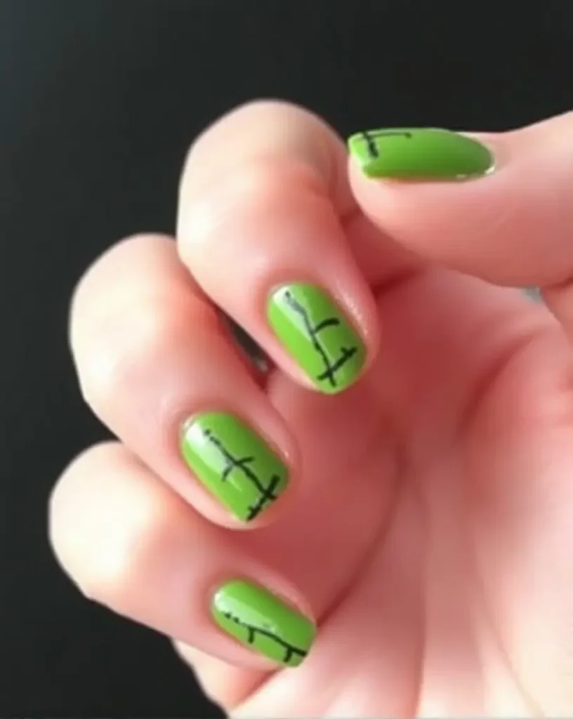 Zombie Green for Halloween Nails