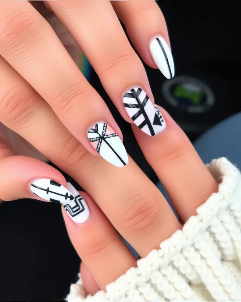 Bold Graphic Nails Inspired by Zendaya’s Nail Designs