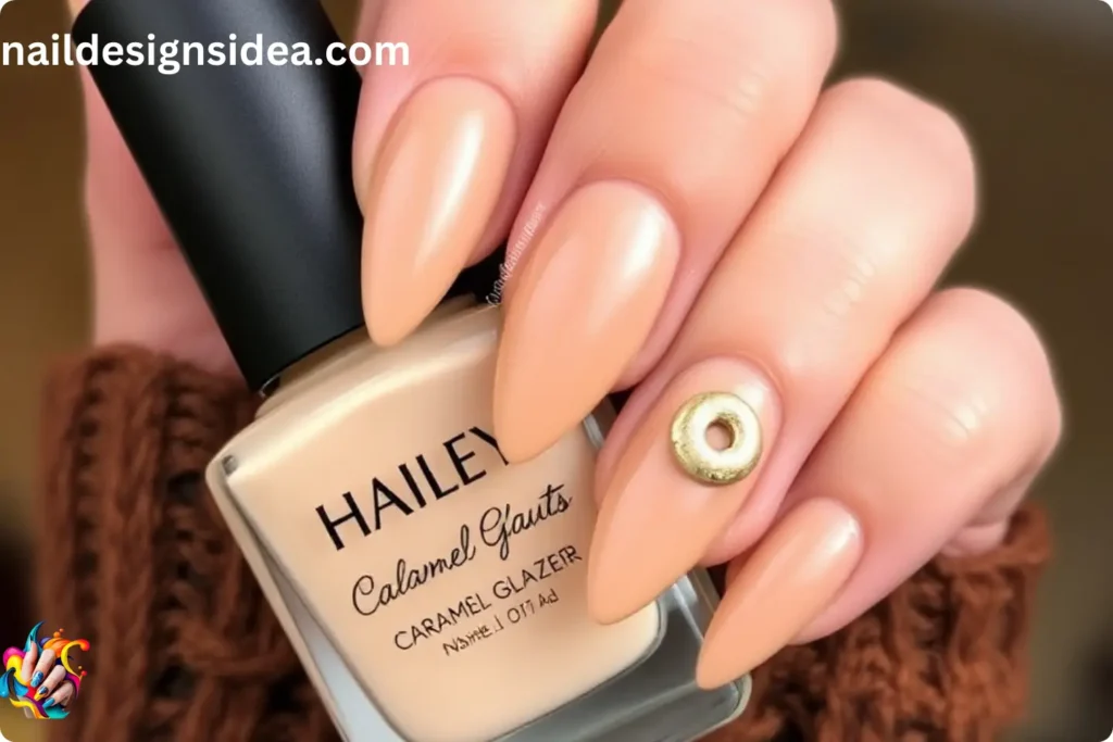 Caramel Glazed Donut Nails