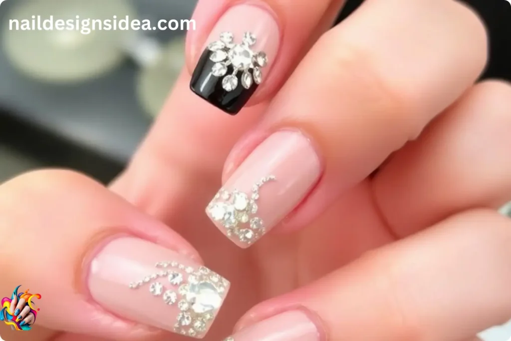 Champagne Bubbles Nail Art for New Year Nails