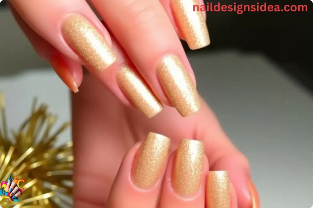 Champagne Gold New Year Nail Ideas