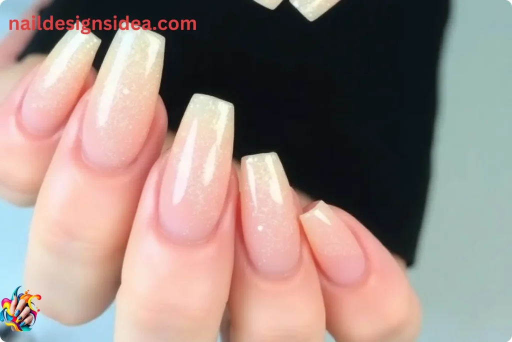 Champagne-Tone Acrylic Nails