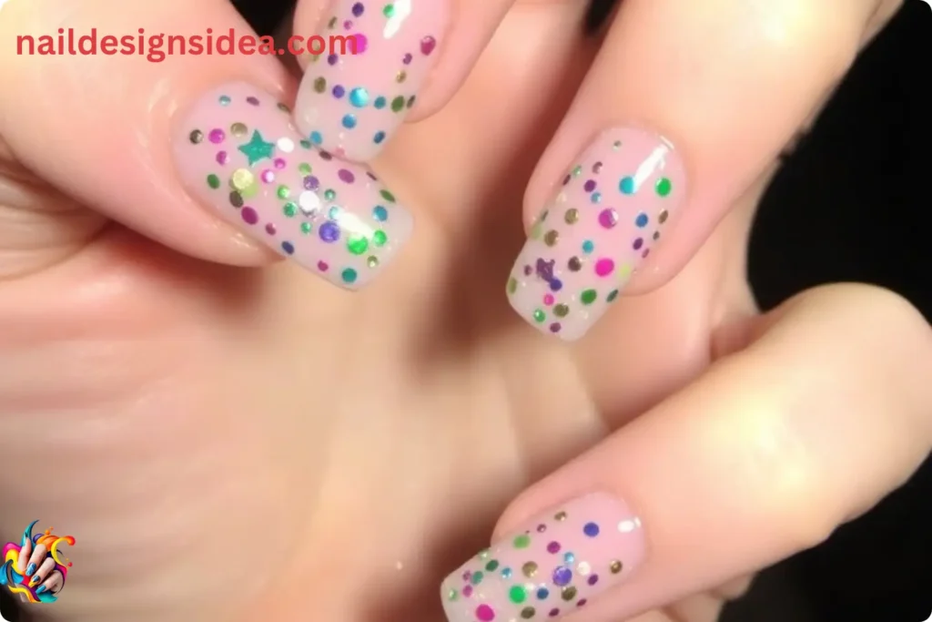 Confetti Acrylic Nail Art