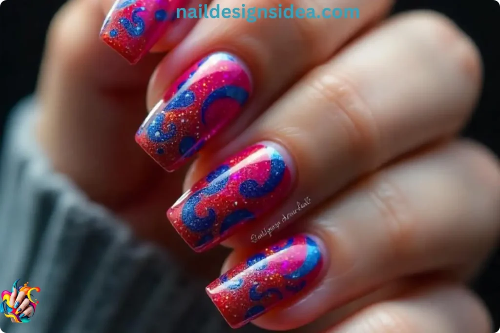 Cosmic Fire Nails for Sagittarius 