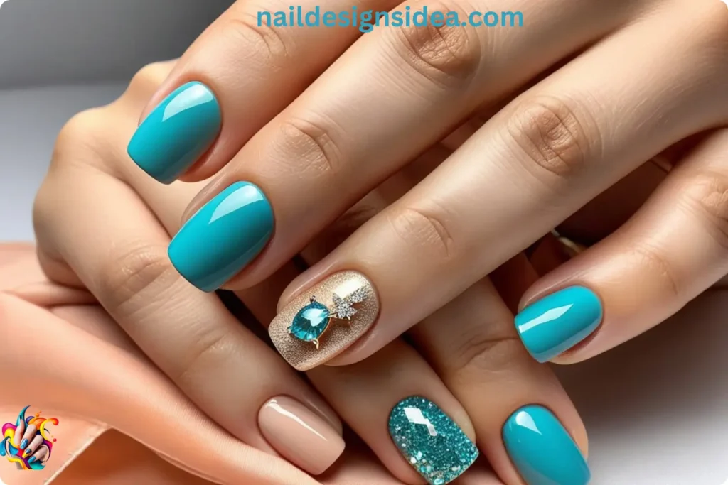 Crystal Accent Sagittarius Nails