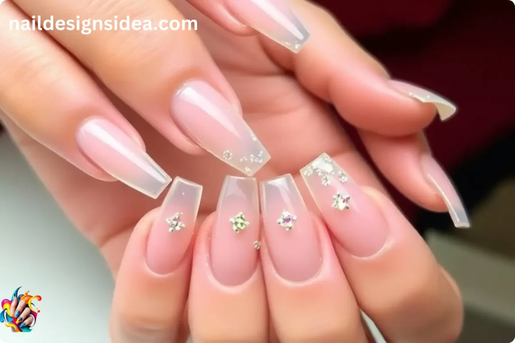 Crystal-Clear Acrylic Nails