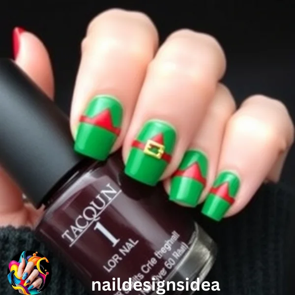 Playful and festive, elf-inspired nails bring the holiday spirit to life.