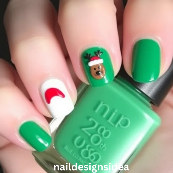 These DIY Christmas nails are quick, simple, and a great option if you’re short on time but still want to show off your holiday spirit.