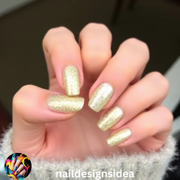 For a glamorous holiday look, cover your nails in gold or silver glitter polish. You can layer glitter polish over a neutral color or apply it directly for maximum sparkle.