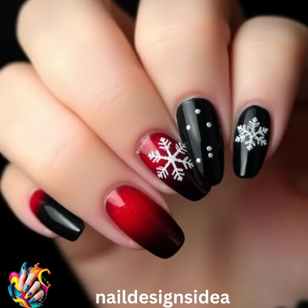 If you’re looking to switch things up this holiday season, these dark Christmas nail designs bring sophistication and edge to your festive look. 