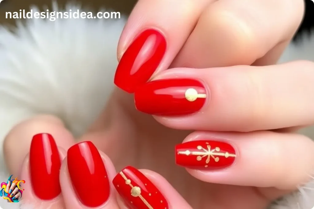 Festive Red and Gold Nail Designs for New Year