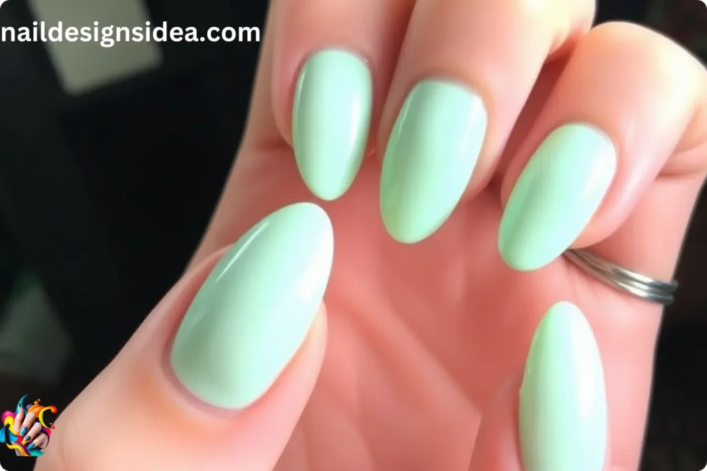 Frosted Mint Donut Nails