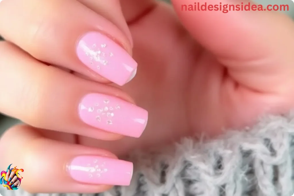 Frosted Pink New Year Nail Ideas