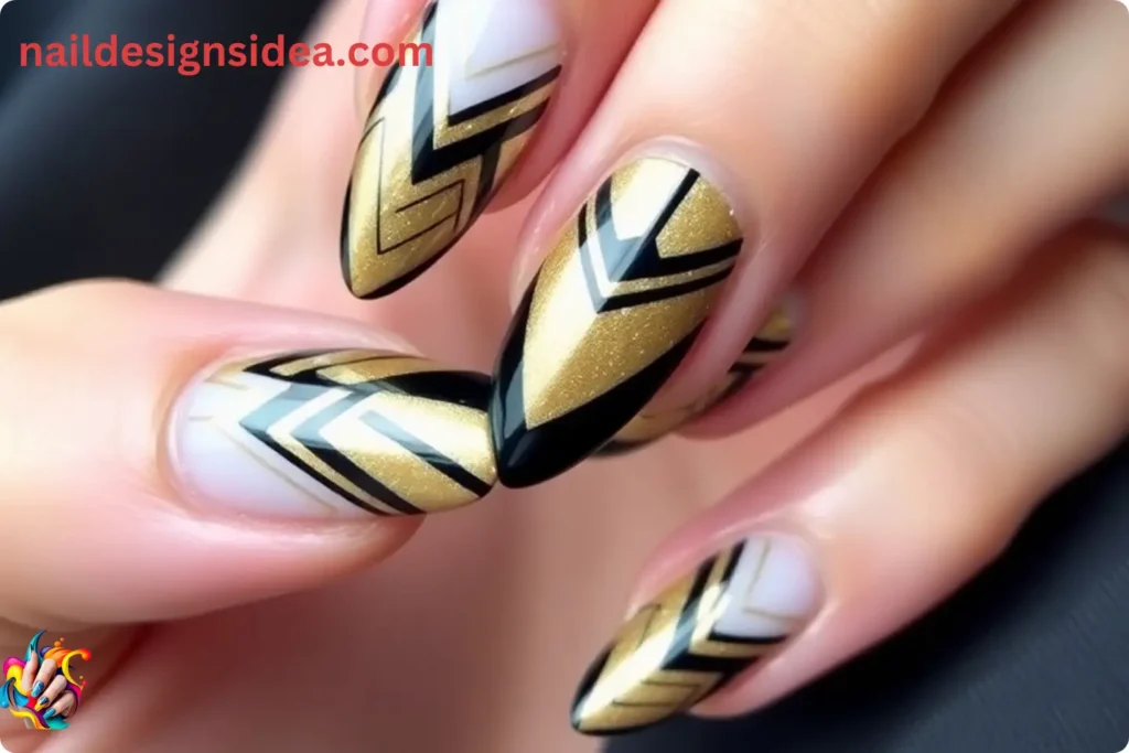 Geometric Acrylic Nail Art