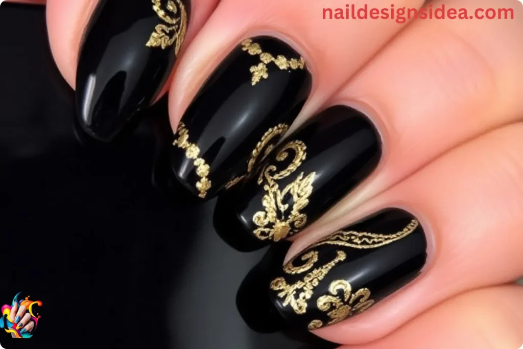 Glossy Black and Gold Combo Inspired by Zendaya