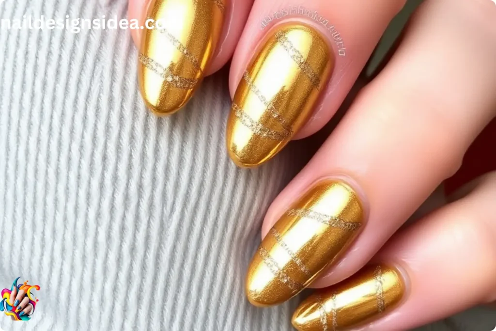 Hailey’s molten gold nails