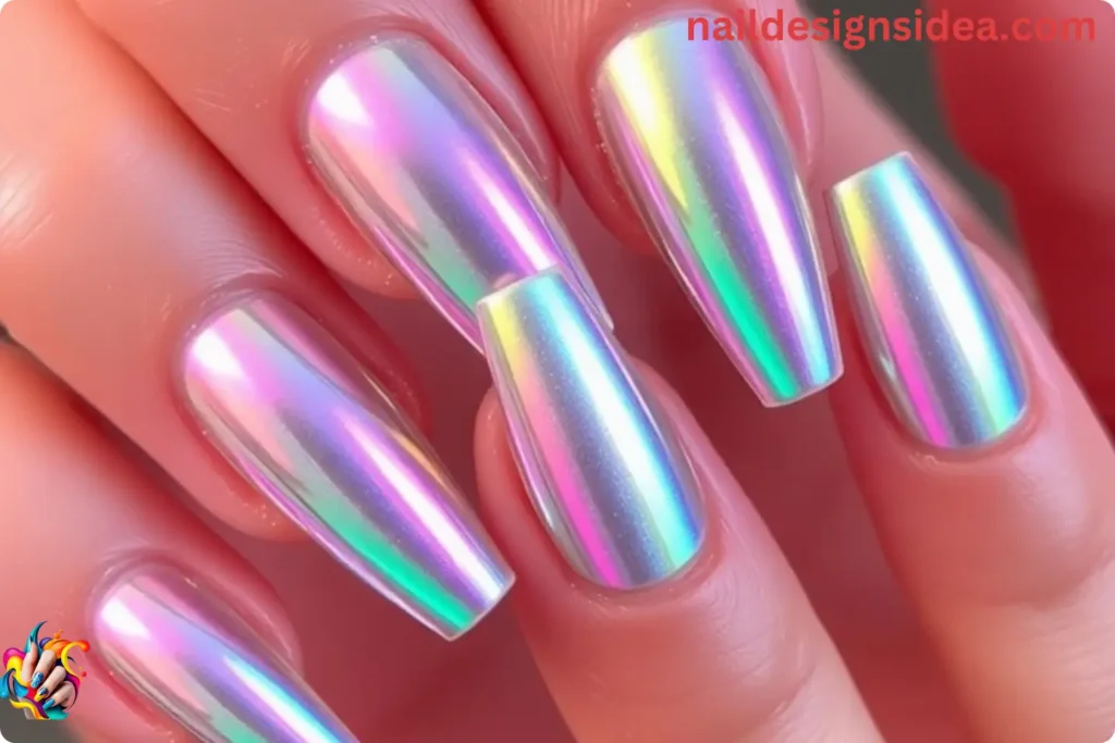 Holographic Chrome Nails for New Year