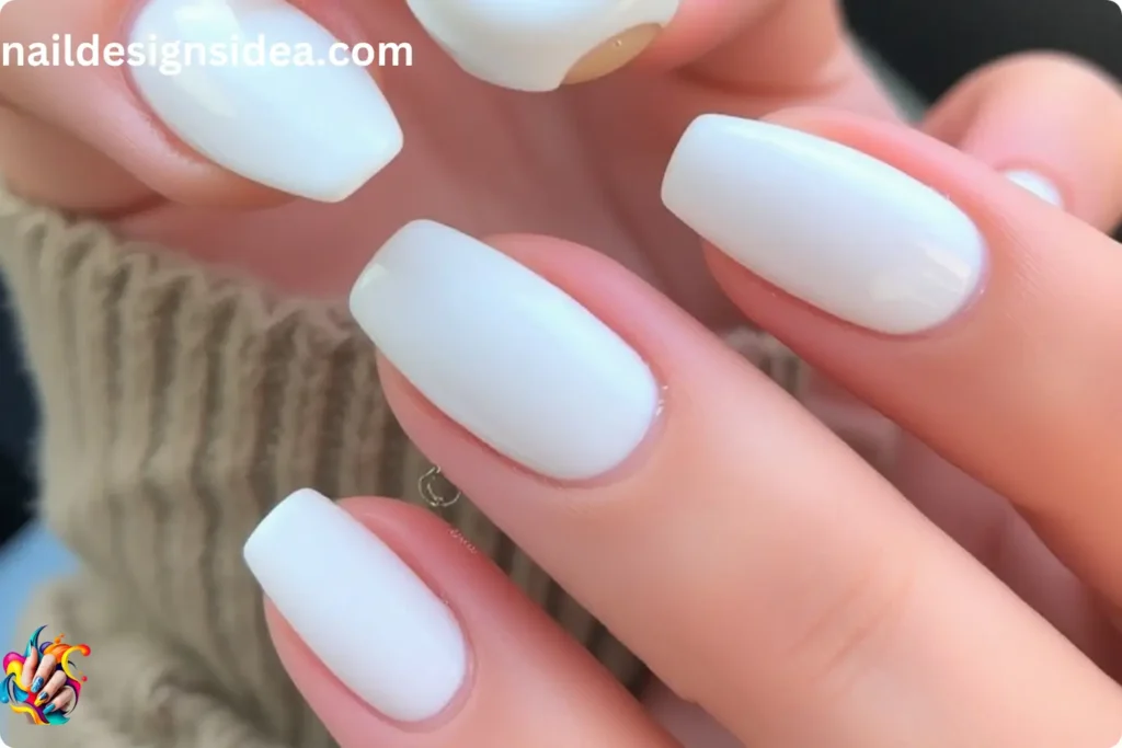 Milky White Donut Nails