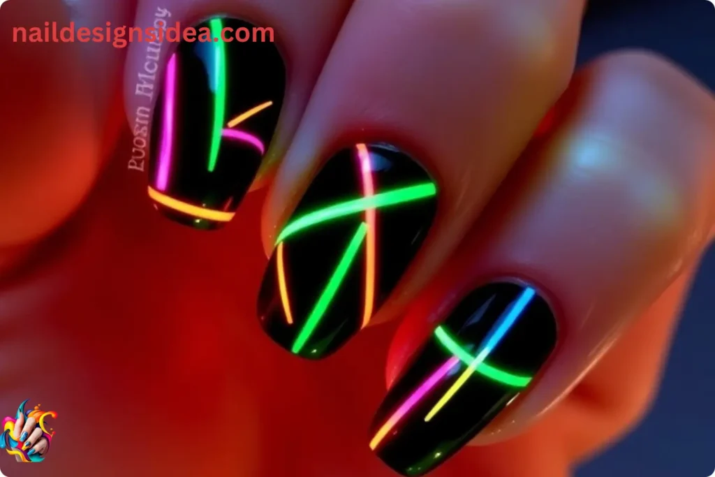 Neon Lights Acrylic Nails