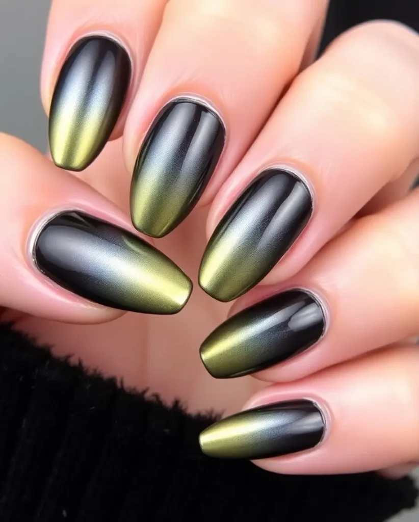 New Year Eve Nail Designs 2025 with Gradient Chrome Effect