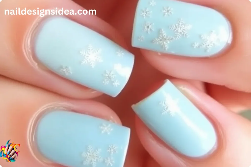 New Year Eve Nail Designs with Snowflakes