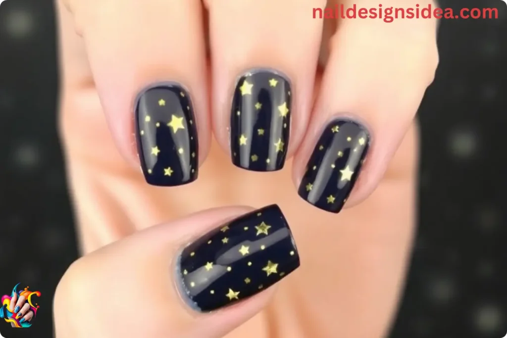 New Year Starry Night Nail Designs