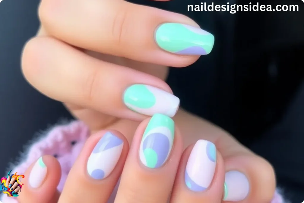 Pastel Swirl Nail Art Inspired by Zendaya’s Bold Nail Designs 