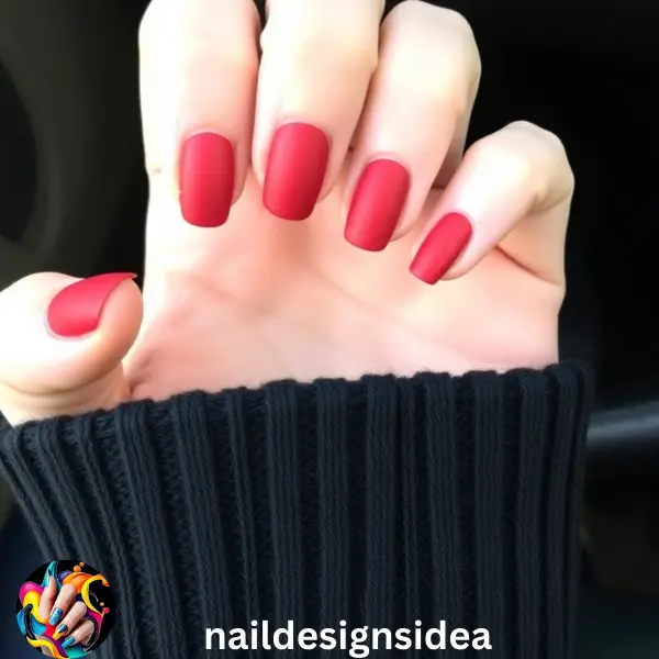 Matte finishes are sophisticated and trendy. A matte red tip manicure offers a modern twist to traditional designs. 