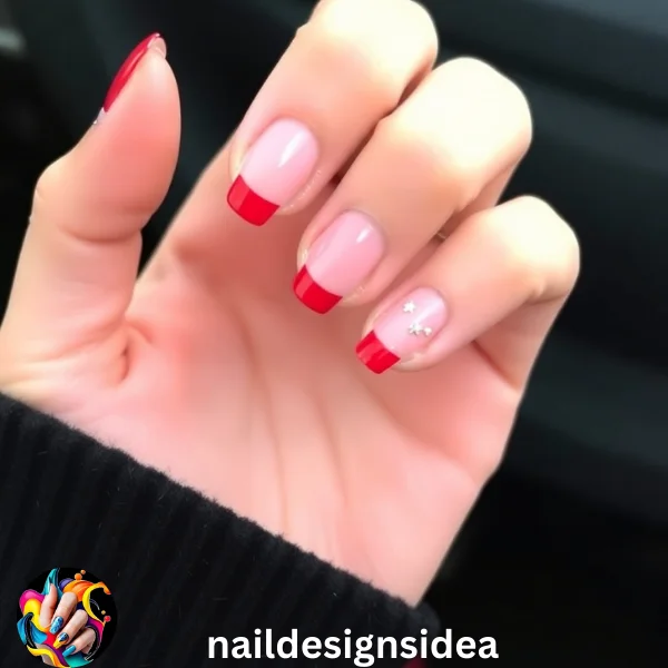 Less is more when it comes to minimalist nail designs. Thin red tips with a clear or nude base create a clean and refined look. 