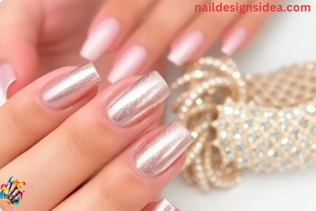 Rose Gold New Year Nail Ideas