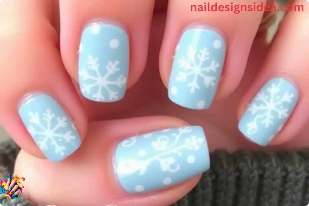 Snowflake New Year Nail Art