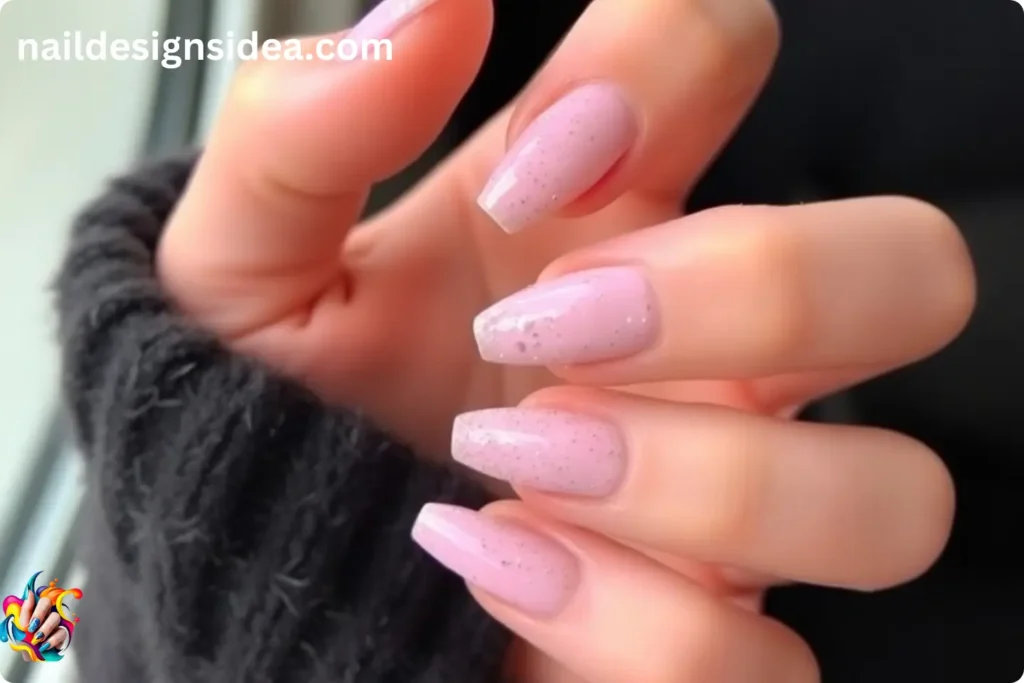 Soft Pastel Glitter Nails for New Year 2025