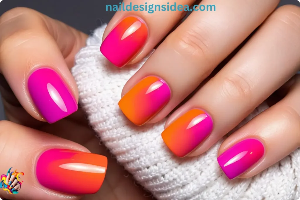 Sunset Gradient Sagittarius Nail Designs