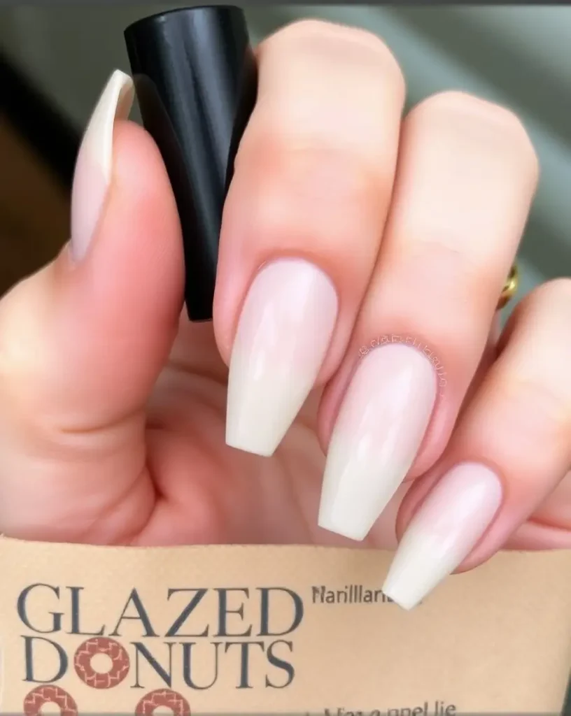 Vanilla Glazed Donut Nails