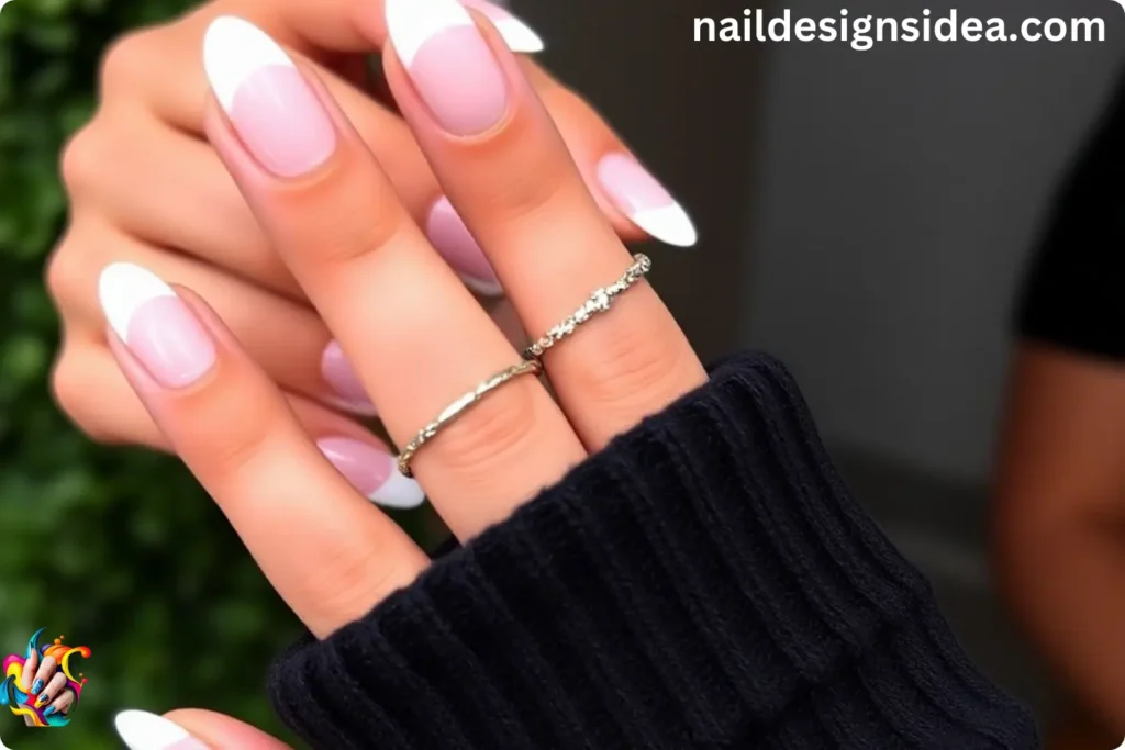 Zendaya's Almond Shaped French Tips Nails