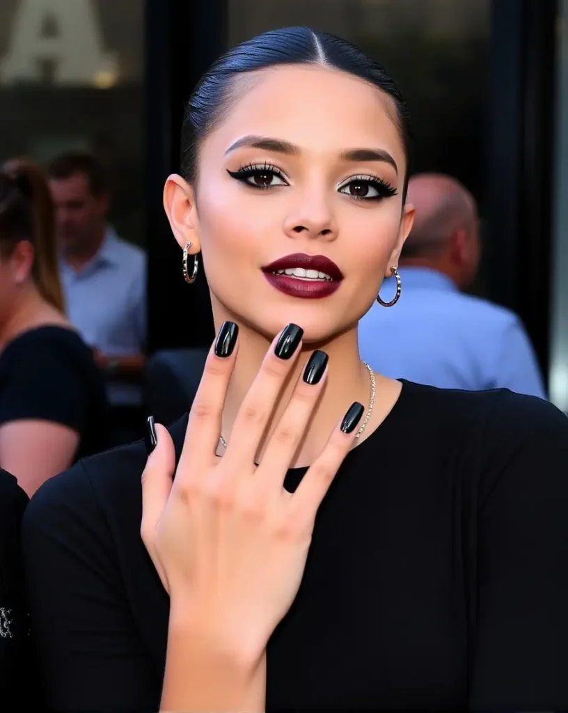 Zendaya's Bold Black Stiletto Nails