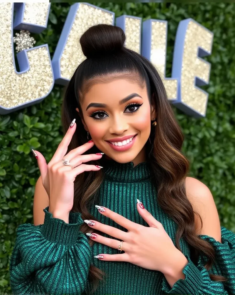 Zendaya’s Bold Glitter Accent Nails