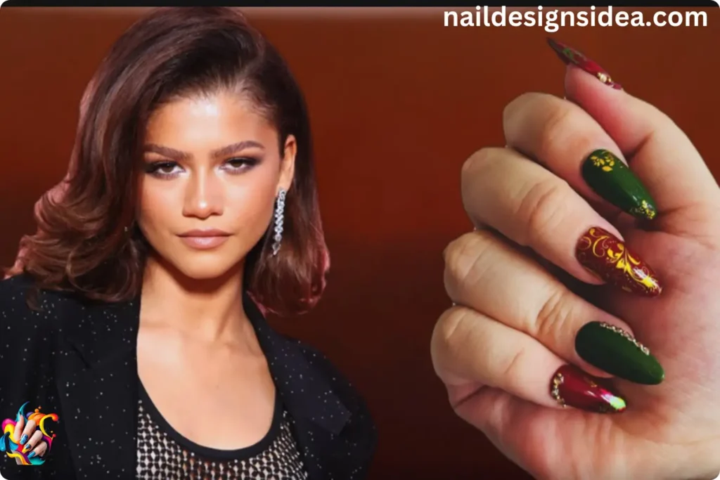 Zendaya's Classic Red Bold Nail Design