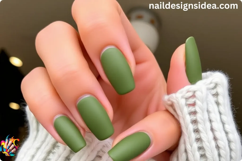 Zendaya’s Matte Olive Green Nails