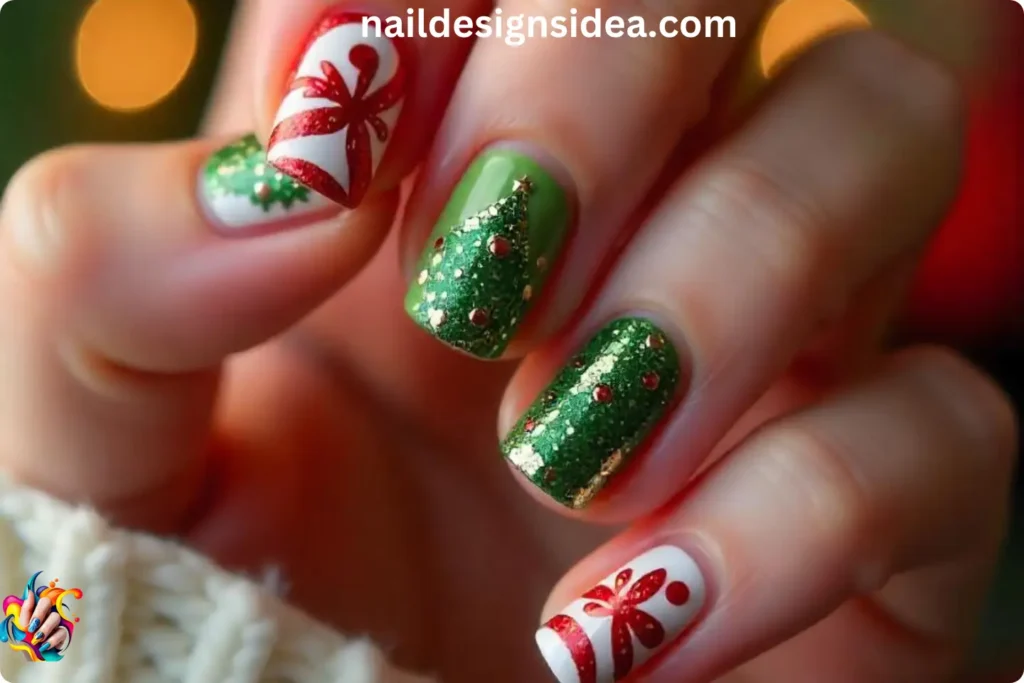 3D Festive Holiday Nails
