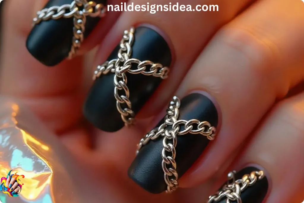 3D Metallic Chain Nails
