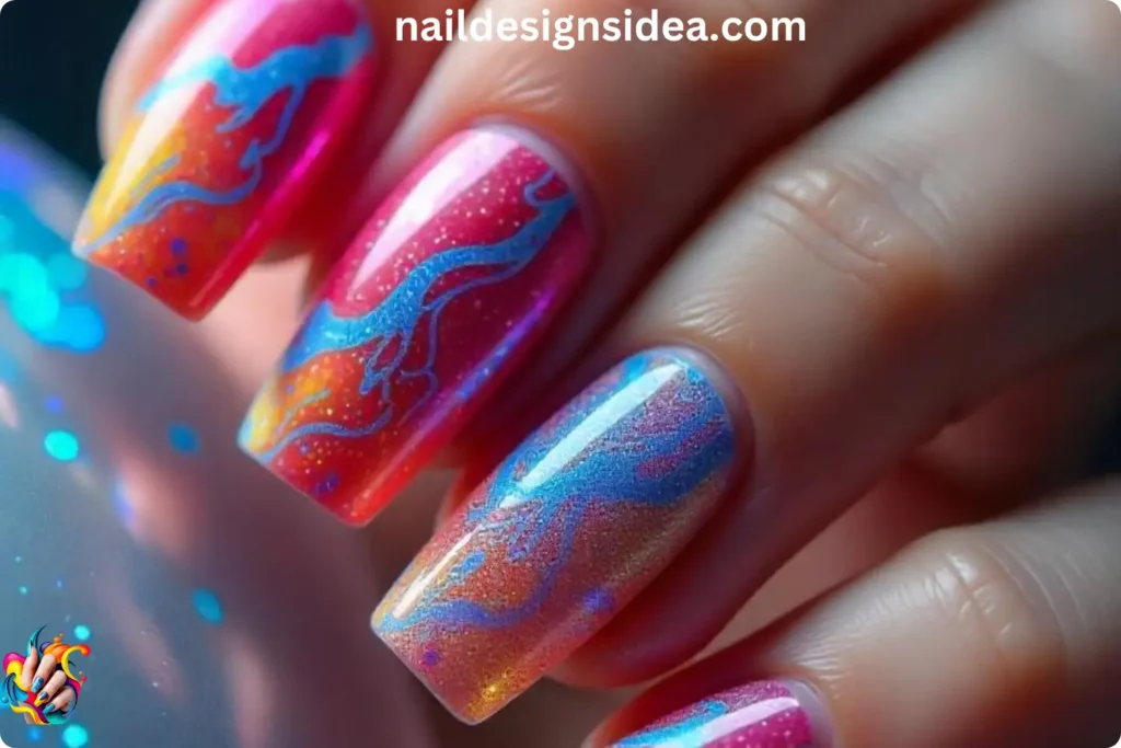 3D Nails Abstract Textured Art
