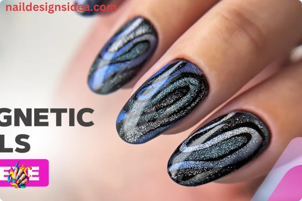 Abstract Magnetic Nail Art